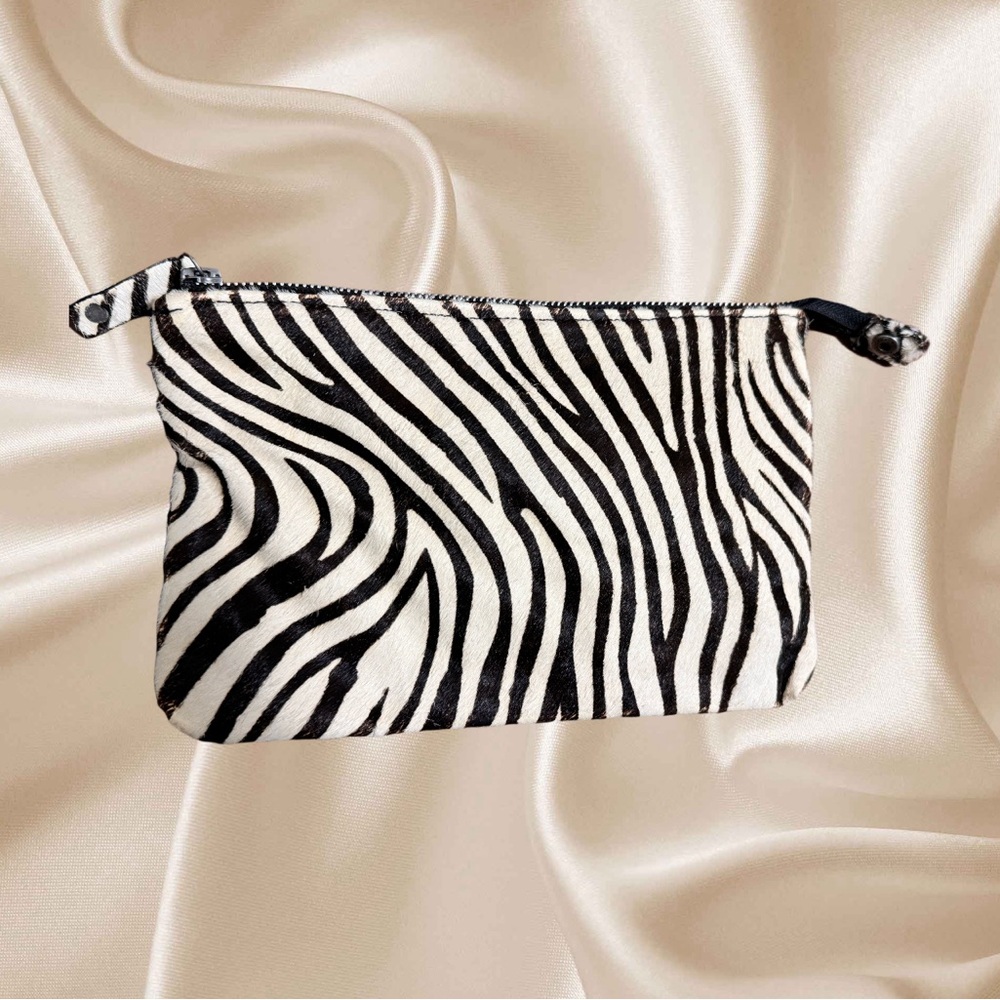 Zara Black and White Cosmetic Bag with Zebra Print